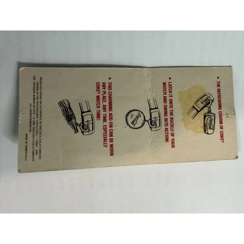 vtg coca cola bottle cap watch charm on original package card